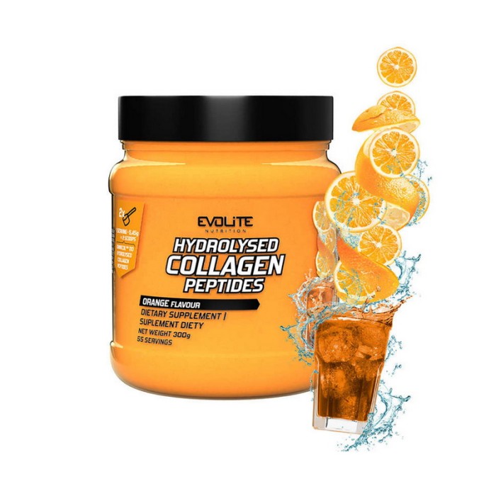 Препарат для суставов и связок Evolite Nutrition Hydrolyzed Collagen Peptides, 300 грамм Апельсин
