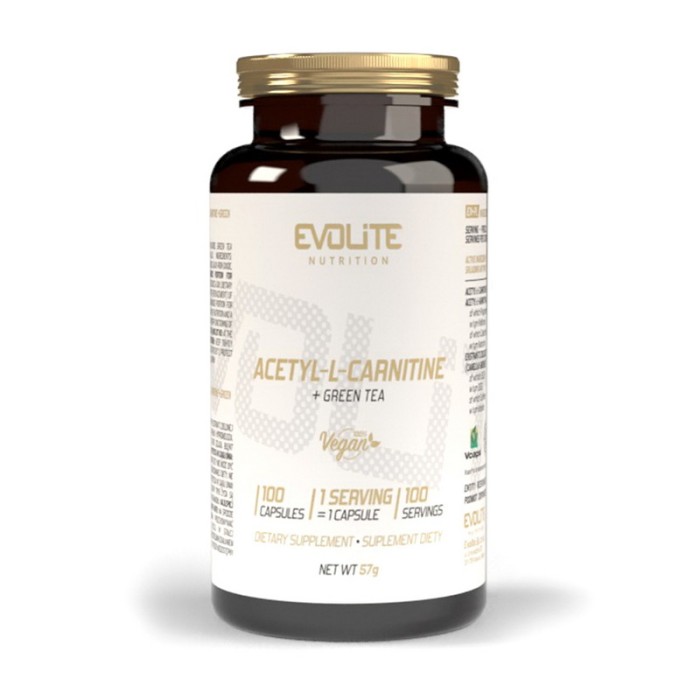 Evolite Nutrition Ацетил L-карнітин + Зелений чай (100 рослинних капсул)