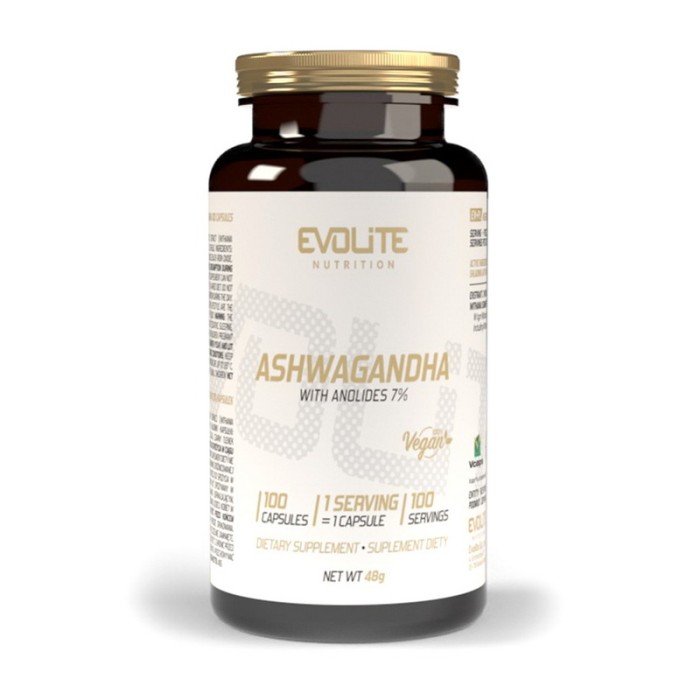 Натуральна добавка Evolite Nutrition Ashwagandha 375 mg, 100 вегакапсул