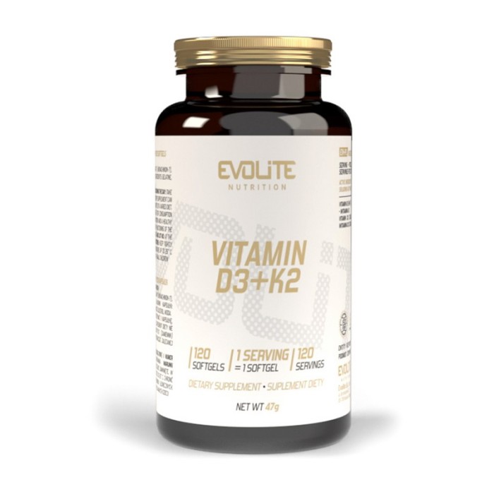 Вітаміни та мінерали Evolite Nutrition Vitamin D3+K2, 120 капсул