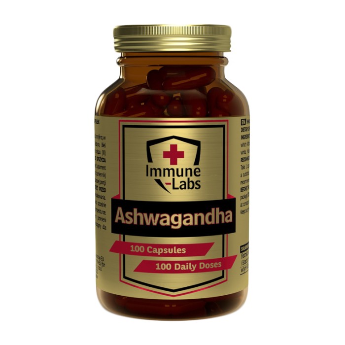 Натуральна добавка Immune Labs Ashwagandha 143 mg, 100 капсул