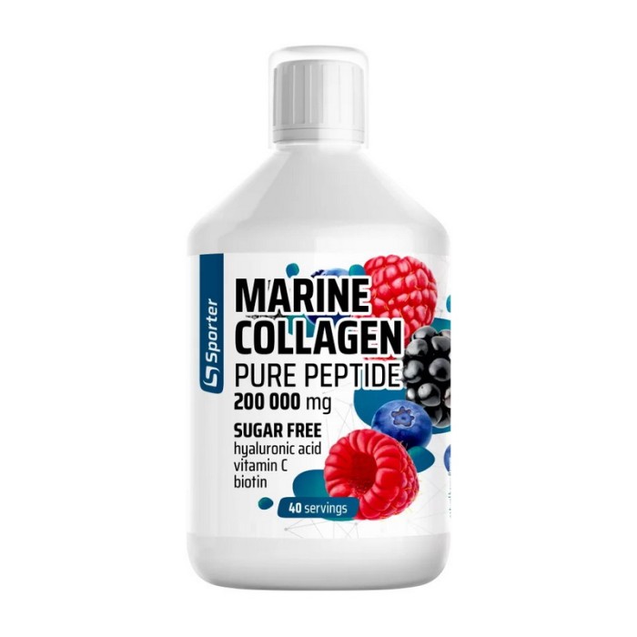 Чистий пептид Sporter Marine Collagen (500 мл, натуральний ягідний)