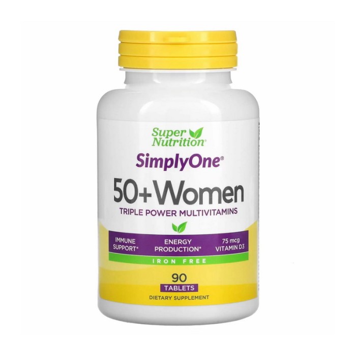 Super Nutrition SimplyOne 50+ Women без заліза (90 таблеток)
