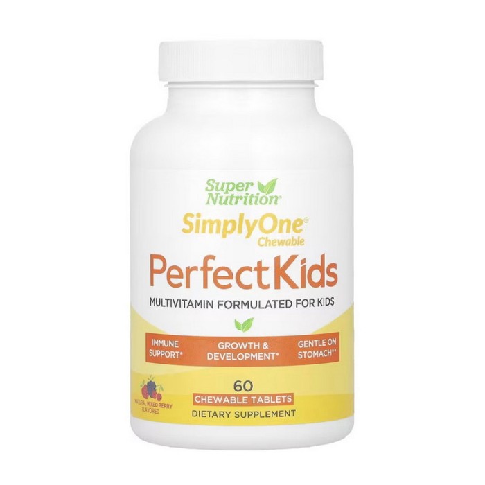 Super Nutrition SimlyOne Chewable Perfect Kids (60 chew tab, mixed berry)