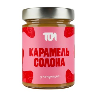 TOM peanut butter Карамель Солона (330 g, з полуницею)