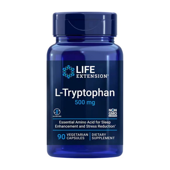Life Extension L-Триптофан 500 мг (90 растительных капсул)