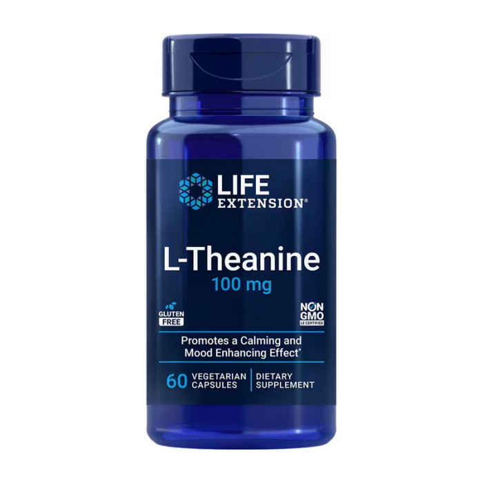 L-теанін Life Extension 100 мг (60 рослинних капсул)