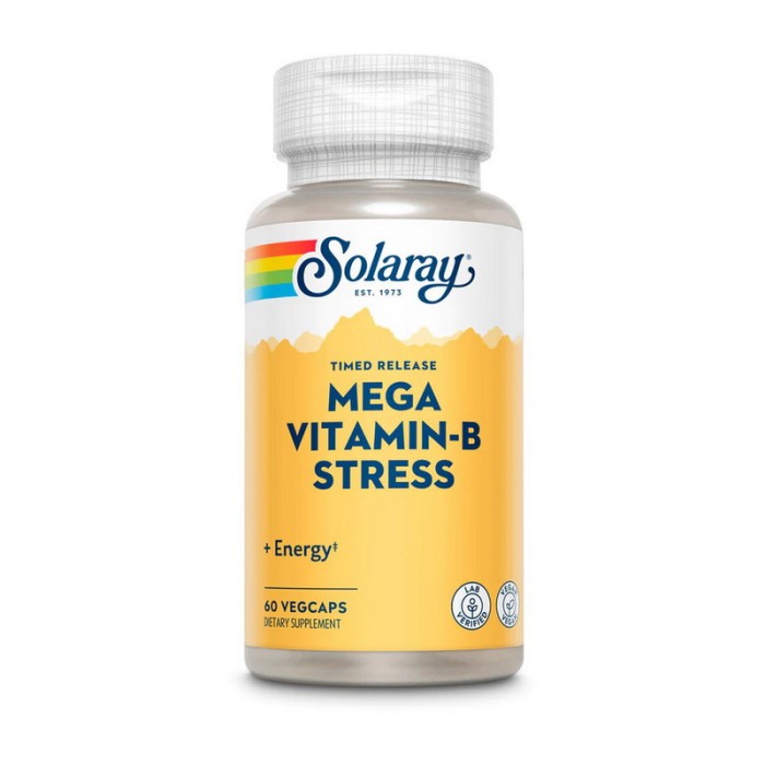 Solaray Mega Vitamin-B Stress (60 вегетаріанських капсул)