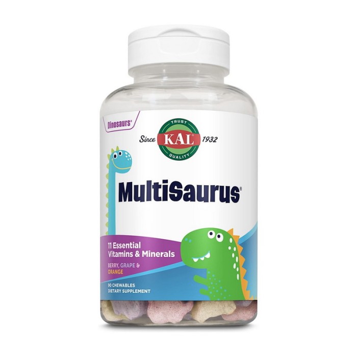 KAL MultiSaurus (90 жевательных таблеток, ягоды, виноград, апельсин)
