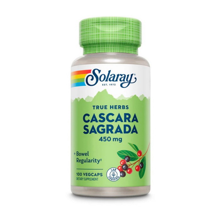 Solaray Cascara Sagrada 450 мг (100 растительных капсул)