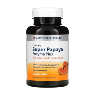 Жувальні таблетки American Health Super Papaya Enzyme Plus (180 таблеток)