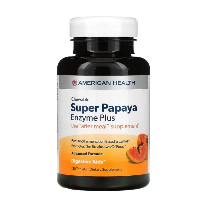 Жувальні таблетки American Health Super Papaya Enzyme Plus (180 таблеток)