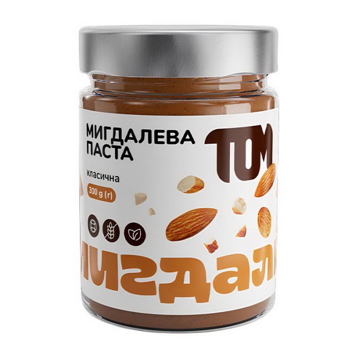 TOM peanut butter Мигдалева Паста у скляній банці (300 g, класична)