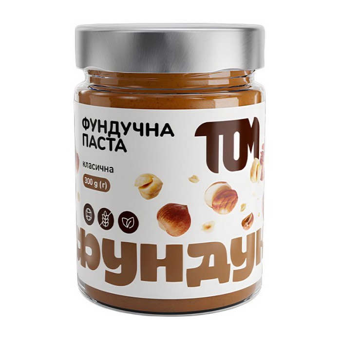 TOM peanut butter Фундучная Паста в стеклянной банке (300 g, классическая)