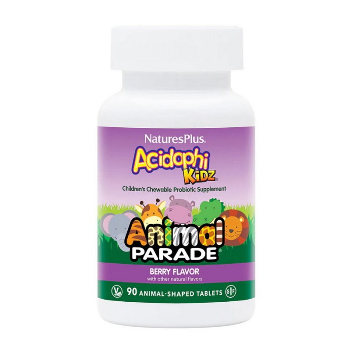 Natures Plus Animal Parade Acidophi Kidz (90 таблеток у формі тварин, ягоди)