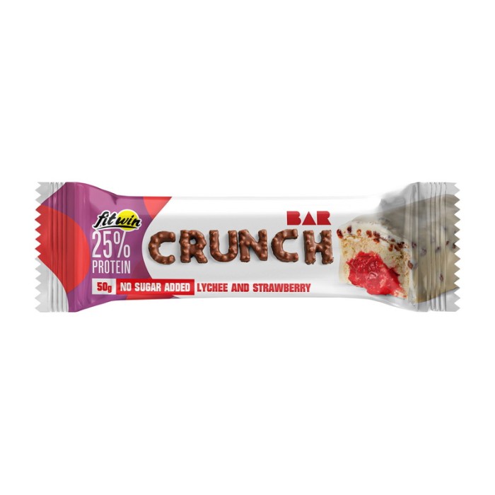FitWin Crunch Bar No Sugar Added (50 g, lychee and strawberry)