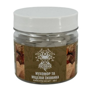 Лісовик Мухомор та Міцелій Їжовика (60 caps)