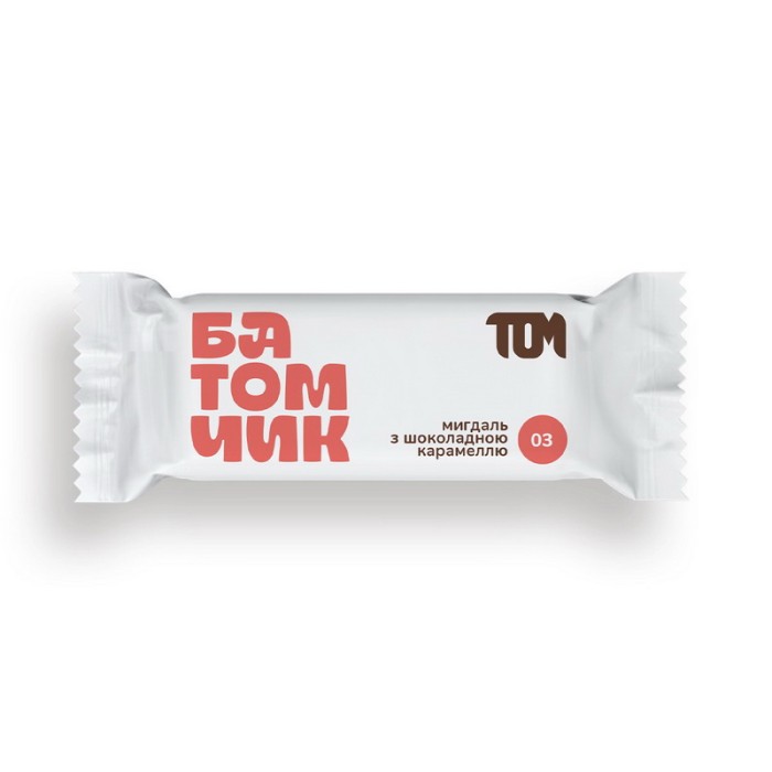 TOM peanut butter Батомчик мигдаль з шоколадною карамеллю (45 g)