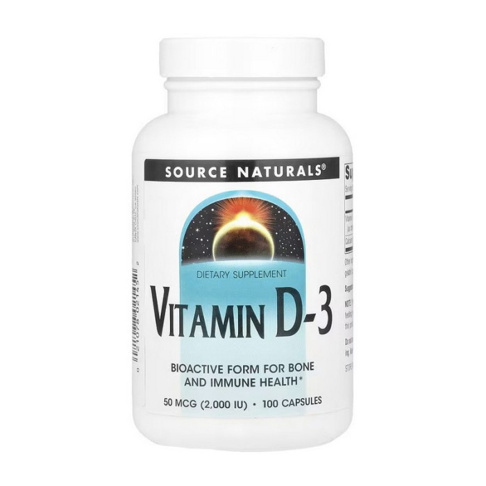 Вітамін D-3 від Source Naturals 2000 МО (100 капсул)