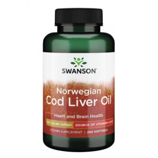 Норвезький жир з печінки тріски - 350 мг - 250 гелів