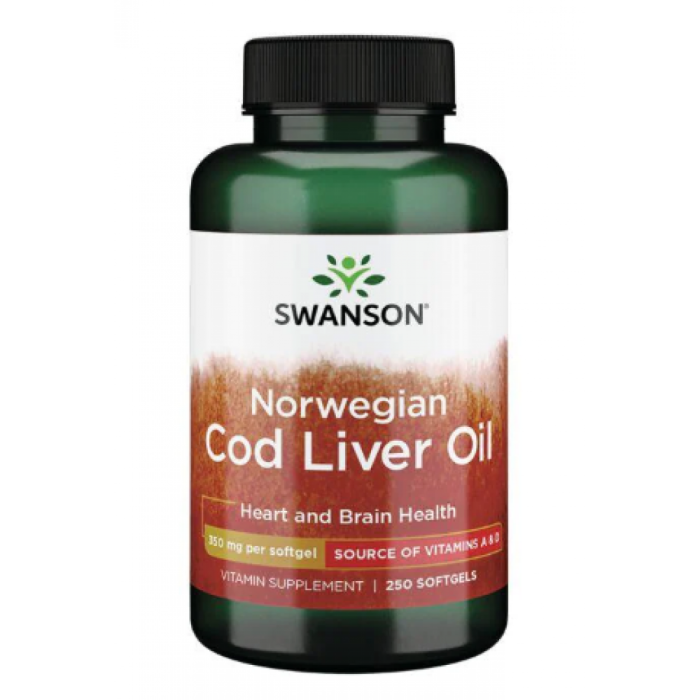 Норвезький жир з печінки тріски - 350 мг - 250 гелів