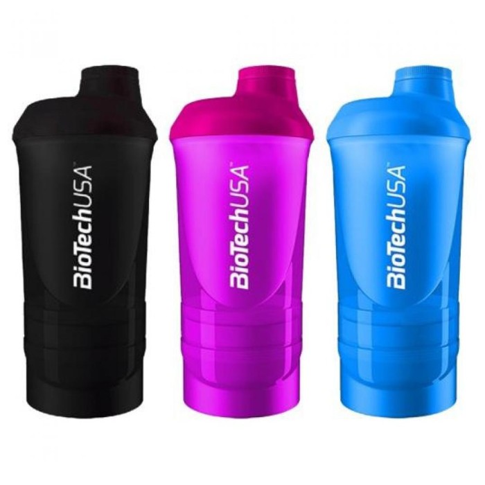 Шейкер Wave - 600 мл + 250 мл + 100 мл, шоколадний блакитний