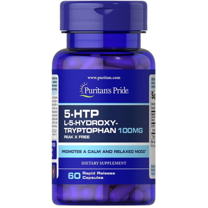 Амінокислота Puritan's Pride 5-HTP 100 mg, 60 капсул