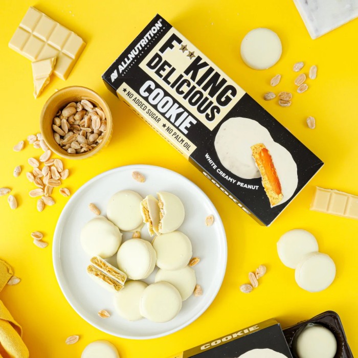 Заменитель питания AllNutrition FitKing Delicious Cookie, 128 грамм – белый крем-арахис