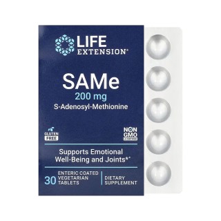 SAMe 200 мг — 30 вегетарианских таблеток в кишечнорастворимой оболочке