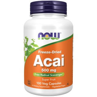 Естественная добавка NOW Acai 500 mg, 100 капсул