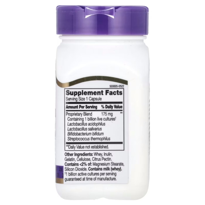 Пробіотики і пребіотики 21st Century Acidophilus Probiotic Blend, 100 капсул