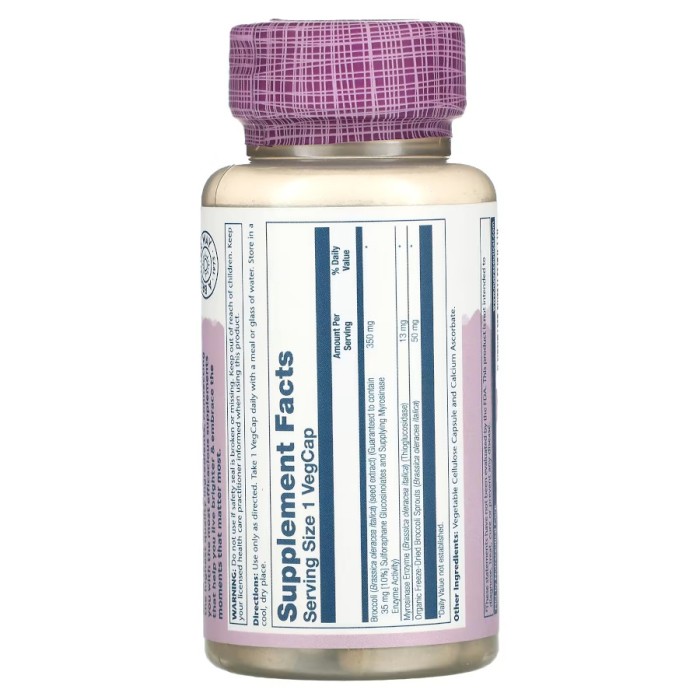 Натуральна добавка Solaray Activated Broccoli Seed Extract 350 mg, 30 вегакапсул