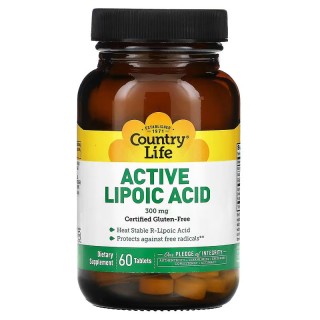 Натуральна добавка Country Life Active Lipoic Acid 300 mg, 60 таблеток