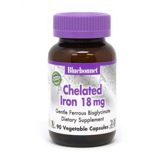 Вітаміни та мінерали Bluebonnet Albion Chelated Iron 18 mg, 90 вегакапсул