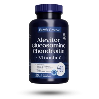 Препарат для суставов и связок Earth's Creation Alevitor Glucosamine Chondroitin + Vit C, 90 капсул