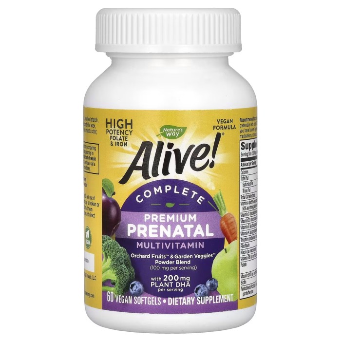 Витамины и минералы Nature's Way Alive! Premium Prenatal, 60 капсул