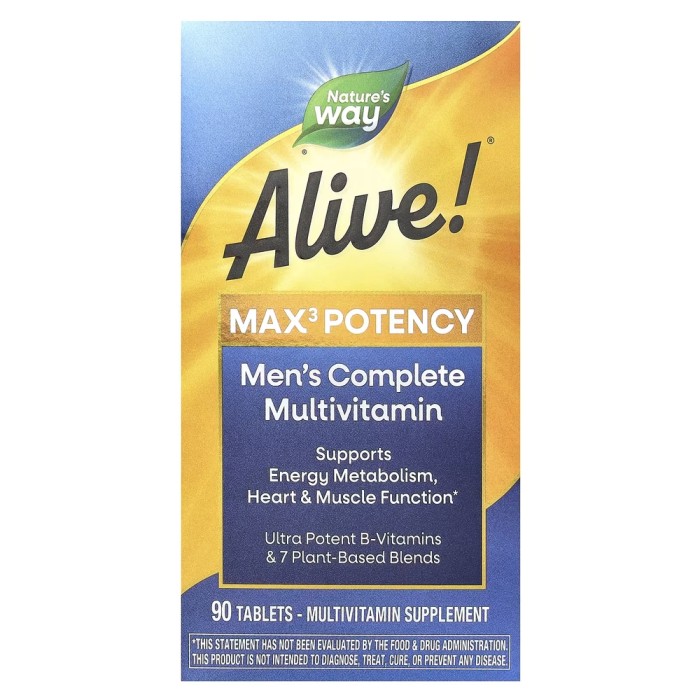 Вітаміни та мінерали Nature's Way Alive! Max3 Potency Men's, 90 таблеток