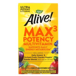 Вітаміни та мінерали Nature's Way Alive! Max3 Potency Multivitamin, 90 таблеток