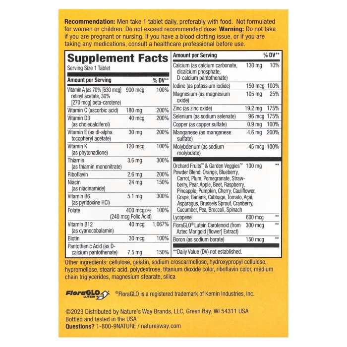 Витамины и минералы Nature's Way Alive! Men's 50+, 50 таблеток