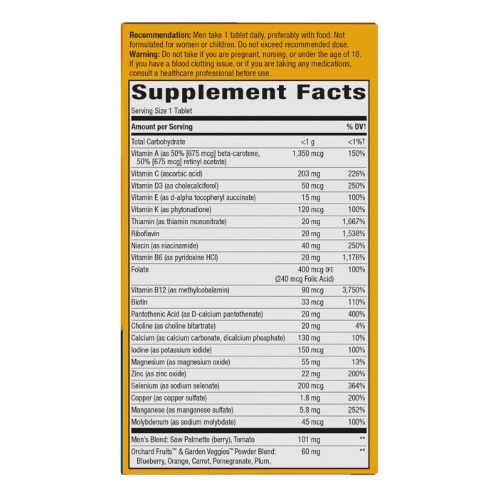 Вітаміни та мінерали Nature's Way Alive! Men's 50+ Ultra Multivitamin, 60 таблеток