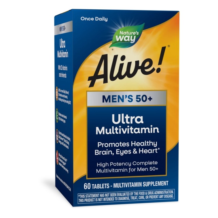 Вітаміни та мінерали Nature's Way Alive! Men's 50+ Ultra Multivitamin, 60 таблеток