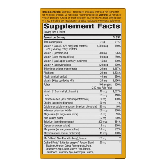 Вітаміни та мінерали Nature's Way Alive! Men's Ultra Multivitamin, 60 таблеток