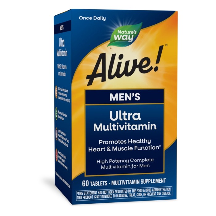 Вітаміни та мінерали Nature's Way Alive! Men's Ultra Multivitamin, 60 таблеток