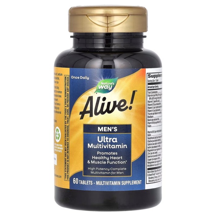 Вітаміни та мінерали Nature's Way Alive! Men's Ultra Multivitamin, 60 таблеток