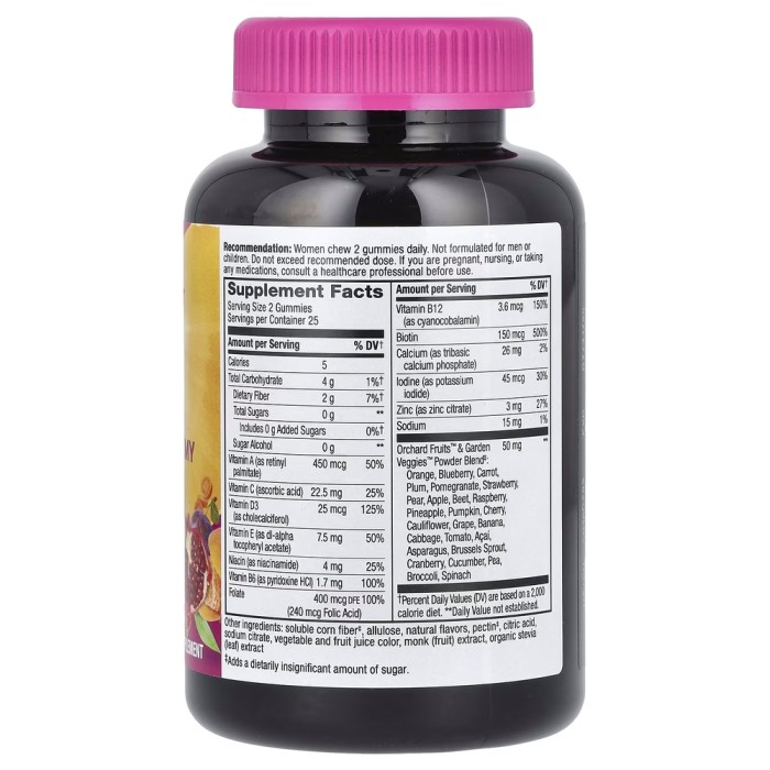 Вітаміни та мінерали Nature's Way Alive! Women's Gummy Zero Sugar, 50 желейок