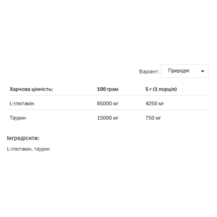 Амінокислоти для відновлення глутаміну - 250 г