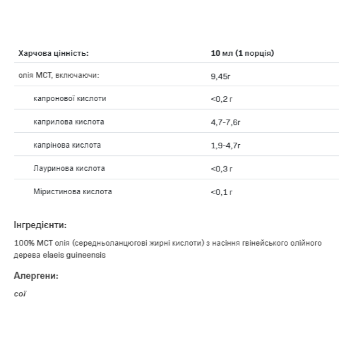 Кето-масло МСТ - 200 мл
