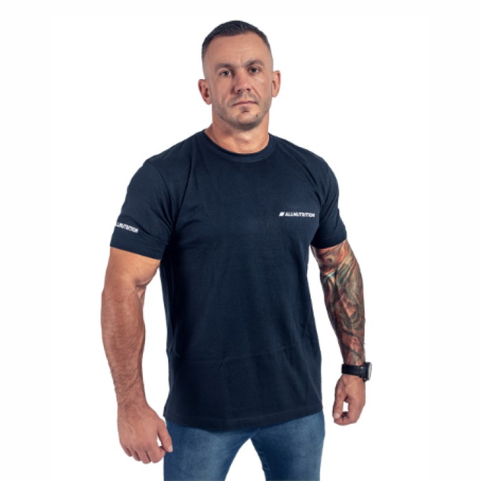 Футболка мужская облегающая, зелено-белый логотип, размер L