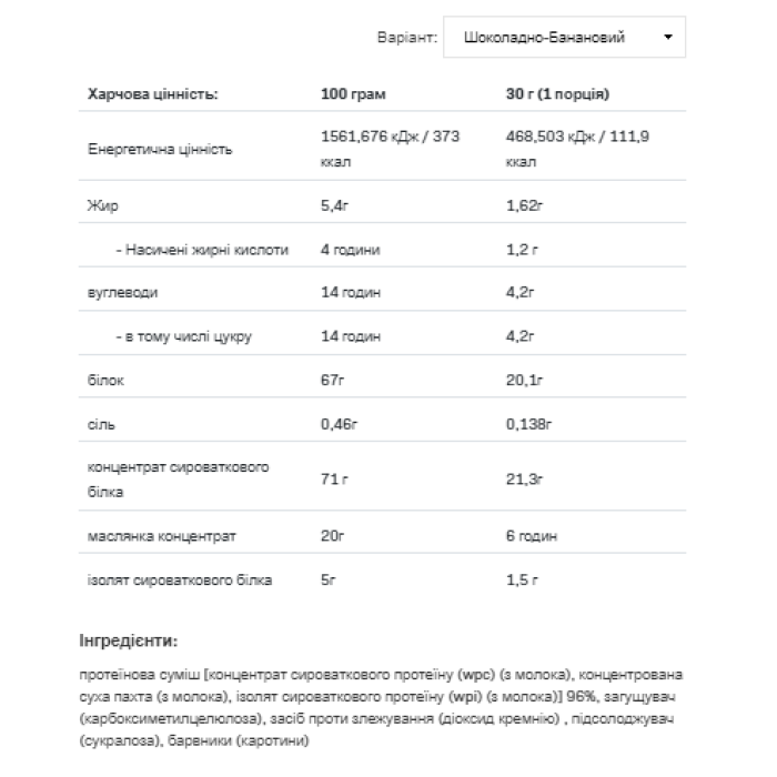 Whey Delicious - 700 г шоколаду з бананом