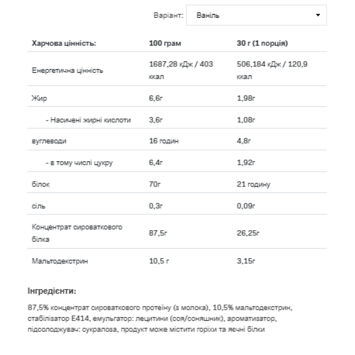 Сироватковий протеїн - 2270 г ванілі